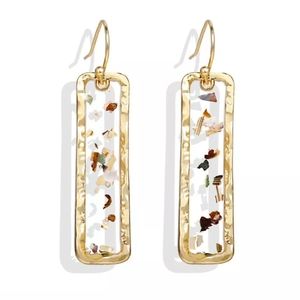 Abalone Speckle Acrylic Drop Pendant Earrings